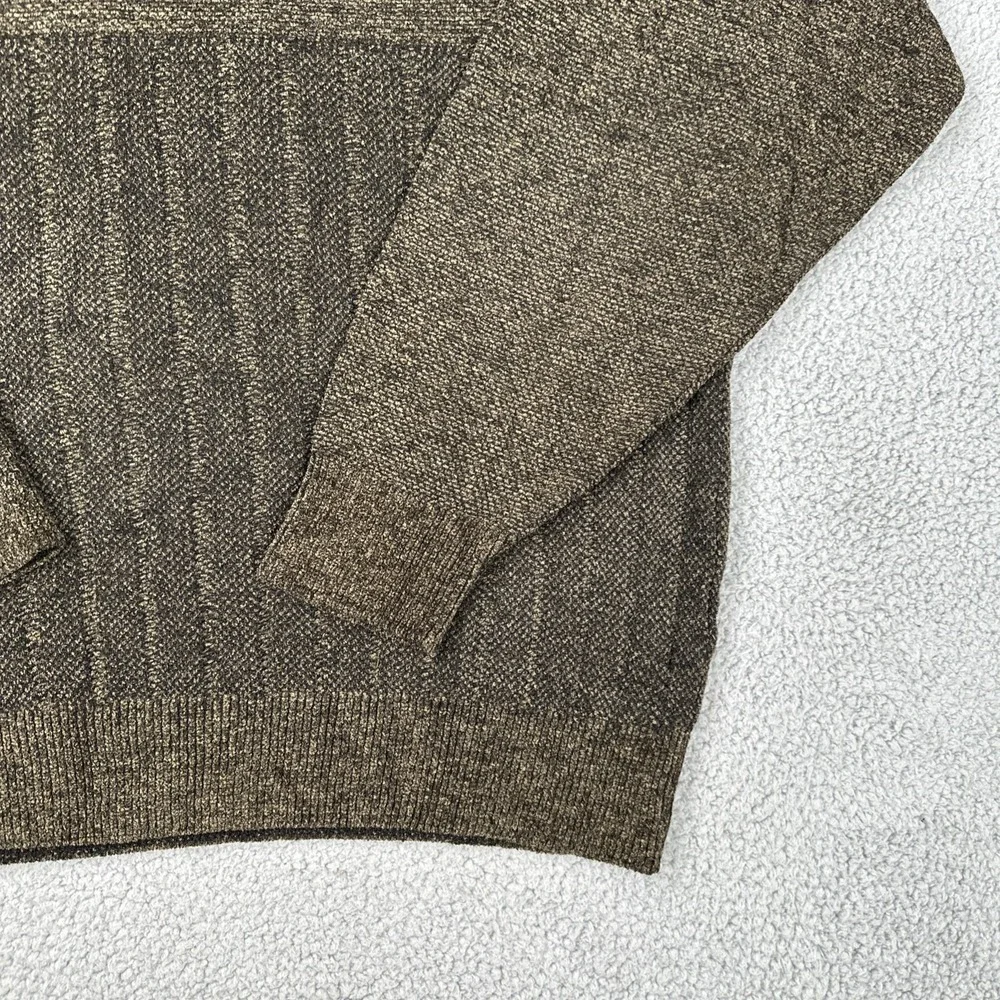 Giorgio di Firenze 1/4 Button Sweater Men XL Brown Acrylic Wool Blend Knit Italy